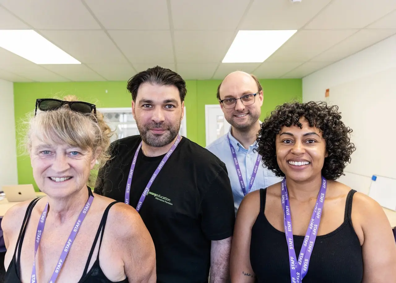 Four members of the YoungEducation team at the Stevenage centre