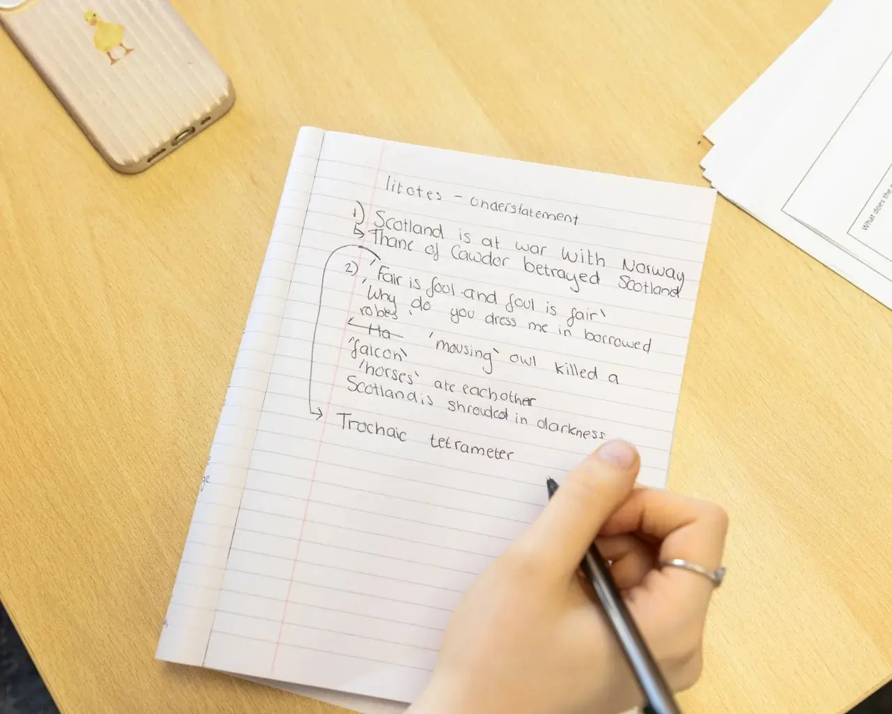 A learner concentrating on written work during a home tuition session