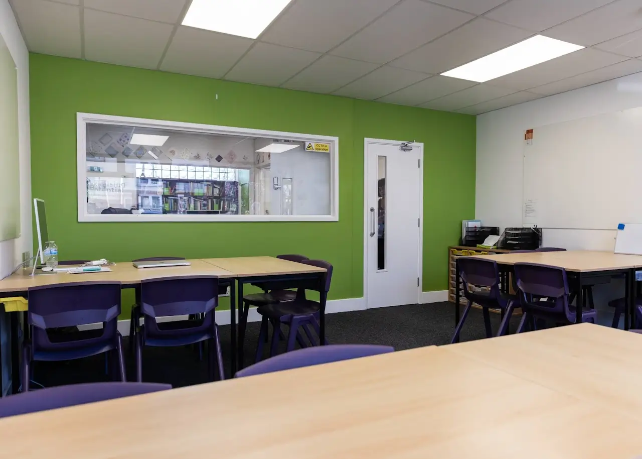 A one to one tutoring station at the Stevenage centre